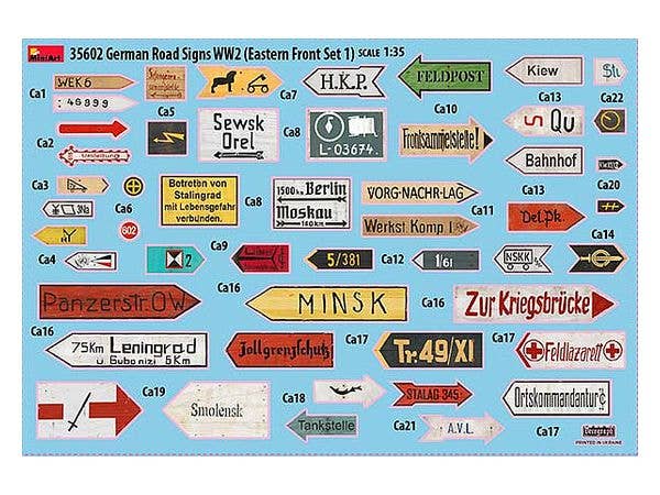 MiniArt German Road Signs WW2 (Eastern Front Set 1) | 4820183312488