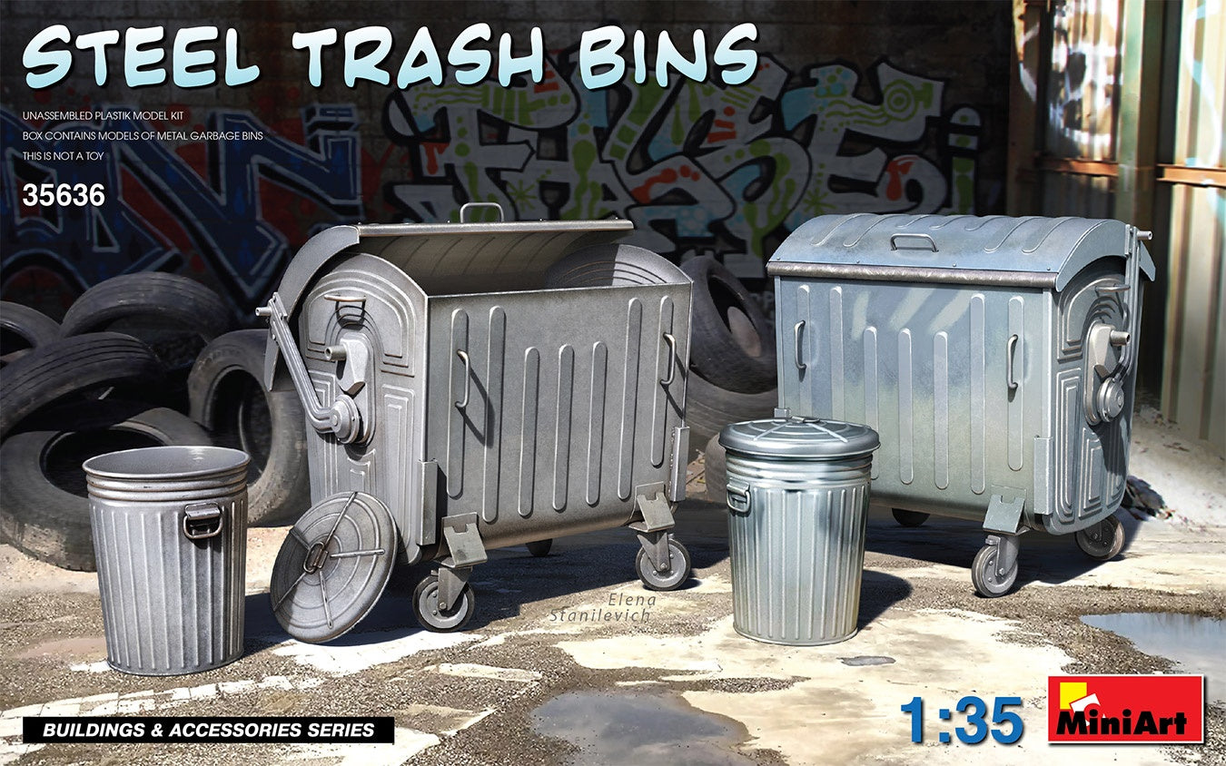 MiniArt 1/35 Steel Trash Bins | 4820183314116