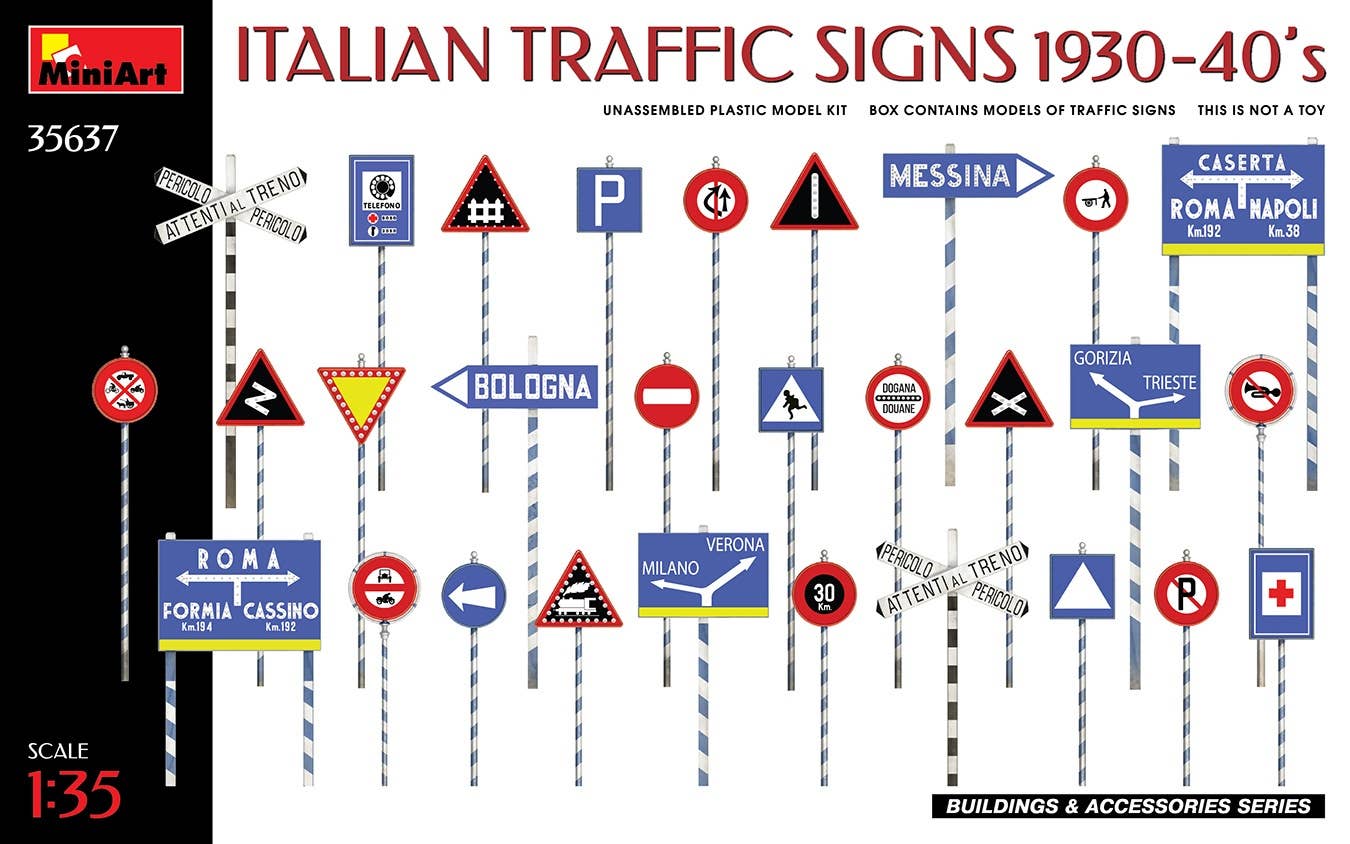Miniart 1/35 Italian Traffic Signs 1930-40's | 4820183314420