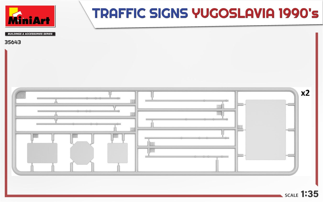 Miniart 1/35 Traffic Signs Yugoslavia 1990's | 4820183314451