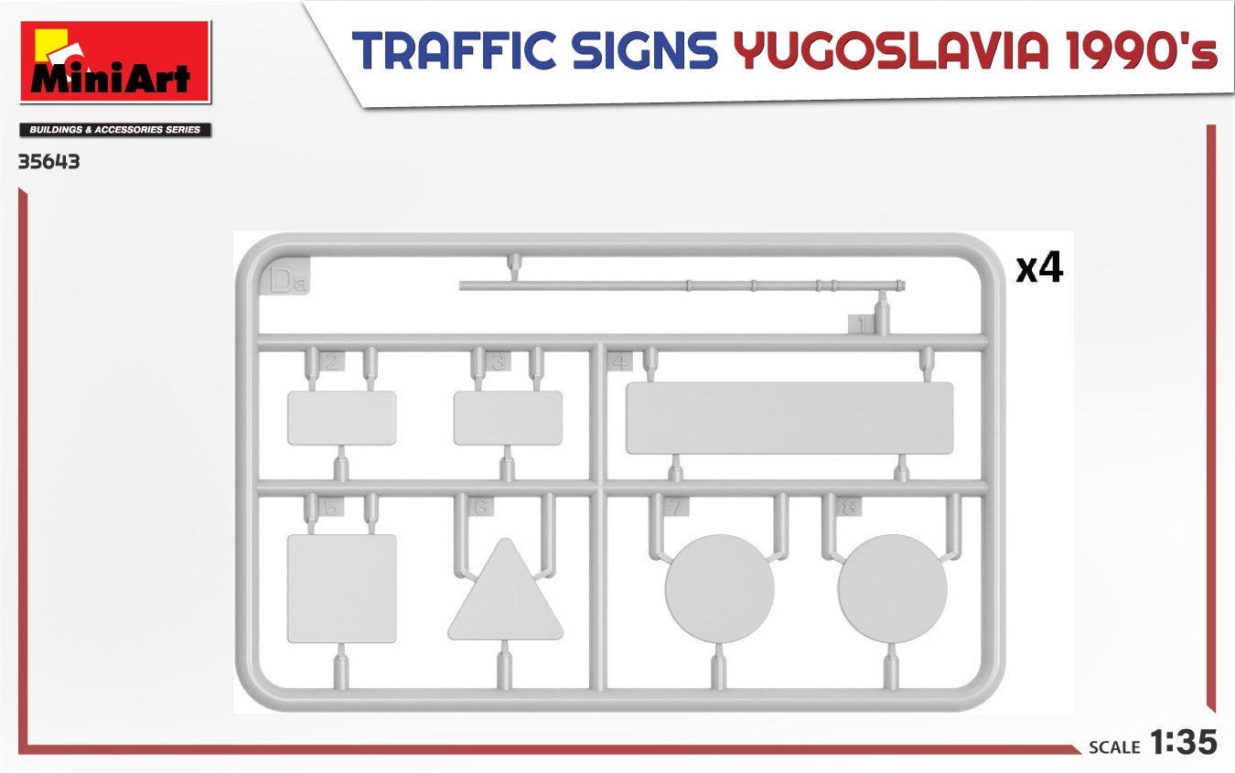 Miniart 1/35 Traffic Signs Yugoslavia 1990's | 4820183314451
