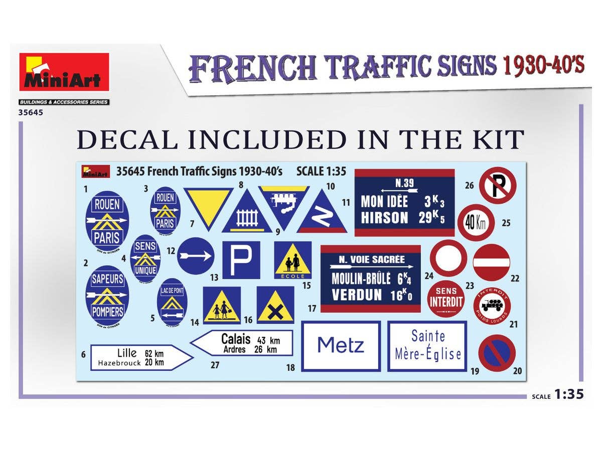 MiniArt 1/35 French Traffic Signs 1930-40's | 4820183314123
