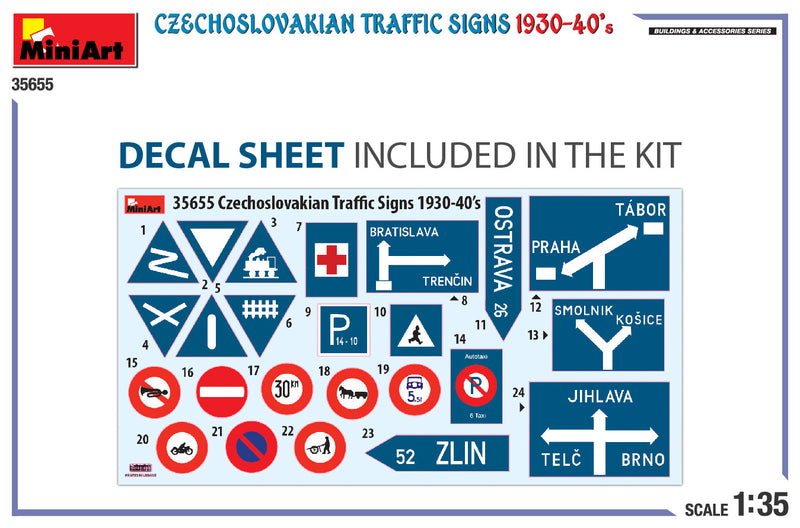 MiniArt 1/35 Czechoslovakian Traffic Signs 1930-40’s