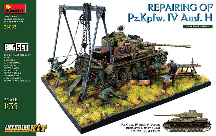 MiniArt 1/35 Repairing Of Pz.Kpfw. IV Ausf. H. Big Set | 4820183314345
