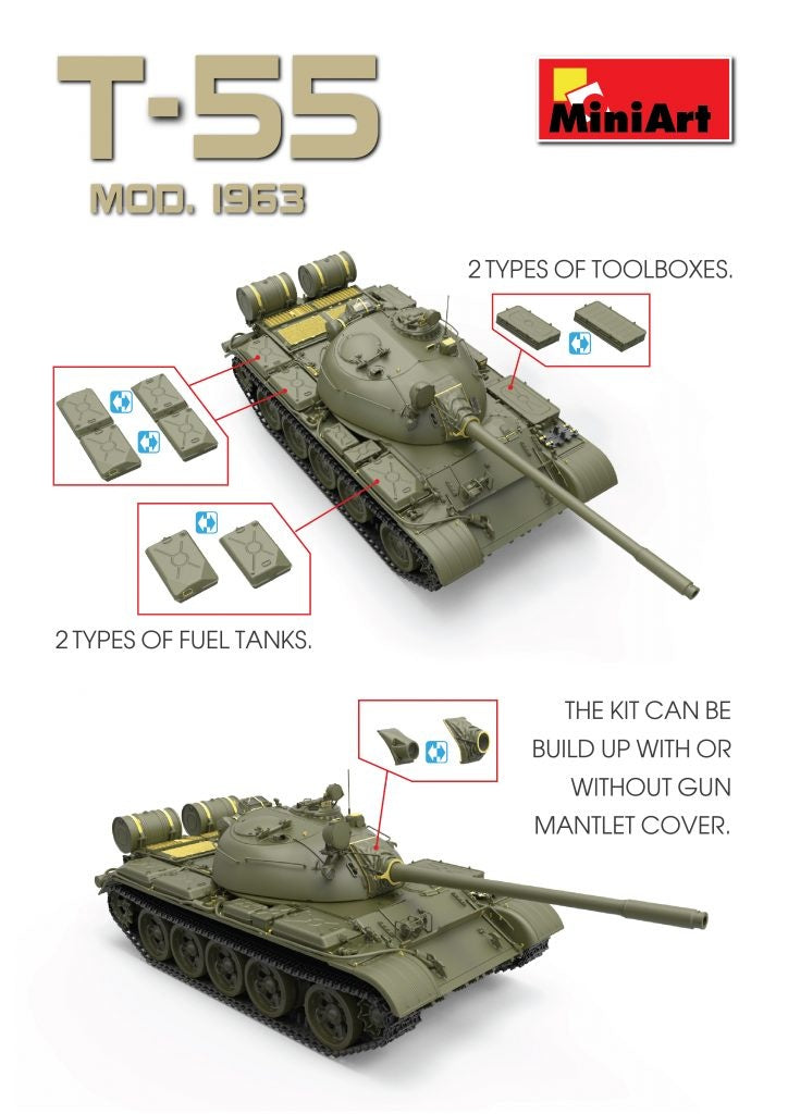 Miniart [37027] 1/35 T-55 Soviet Medium Tank | 4820183311306