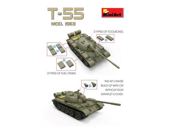 Miniart [37027] 1/35 T-55 Soviet Medium Tank | 4820183311306