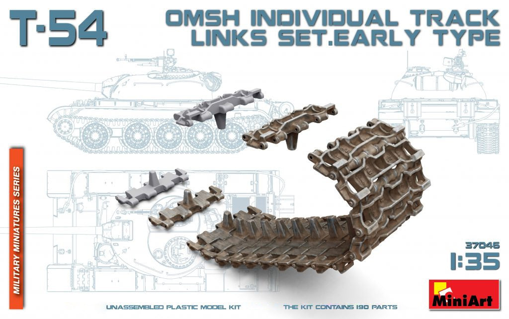 MiniArt 1/35 T-54 OMSh Individual Track Links Set.Early Type | 4820183311184