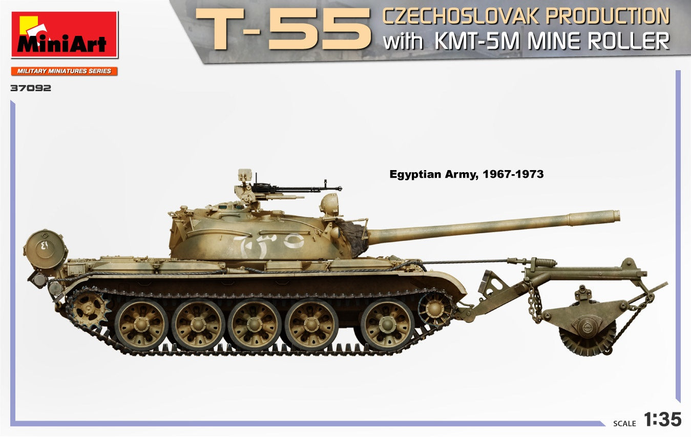 Miniart 1/35 T-55 Czechoslovak Production With KMT-5M Mine Roller | 4820183314468
