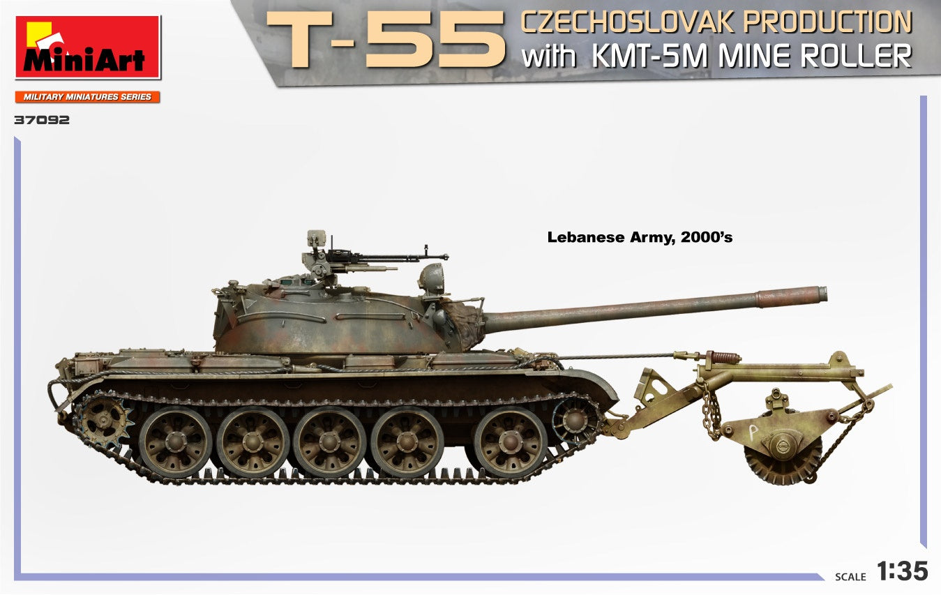 Miniart 1/35 T-55 Czechoslovak Production With KMT-5M Mine Roller | 4820183314468