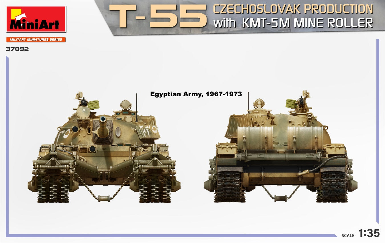 Miniart 1/35 T-55 Czechoslovak Production With KMT-5M Mine Roller | 4820183314468