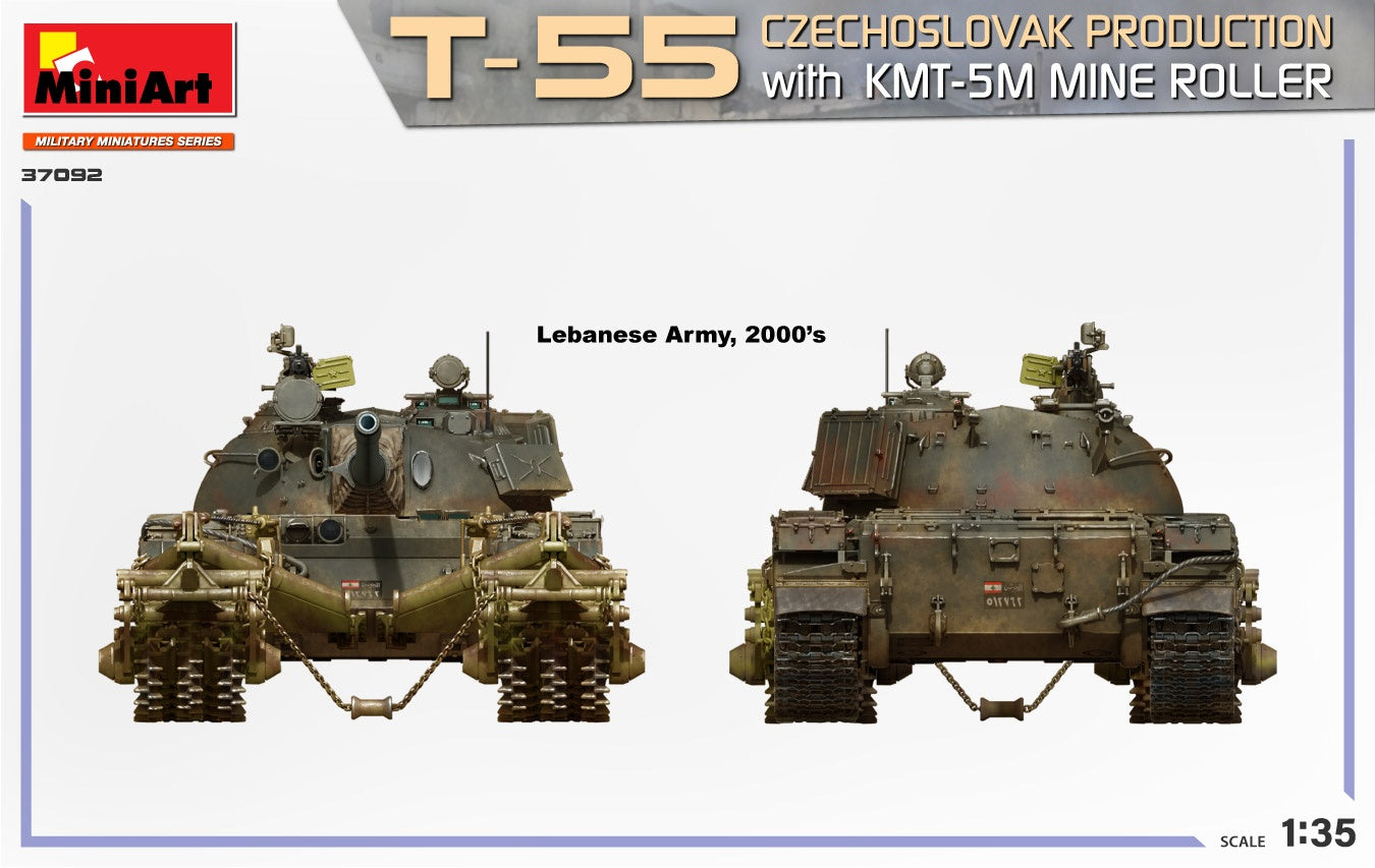 Miniart 1/35 T-55 Czechoslovak Production With KMT-5M Mine Roller | 4820183314468
