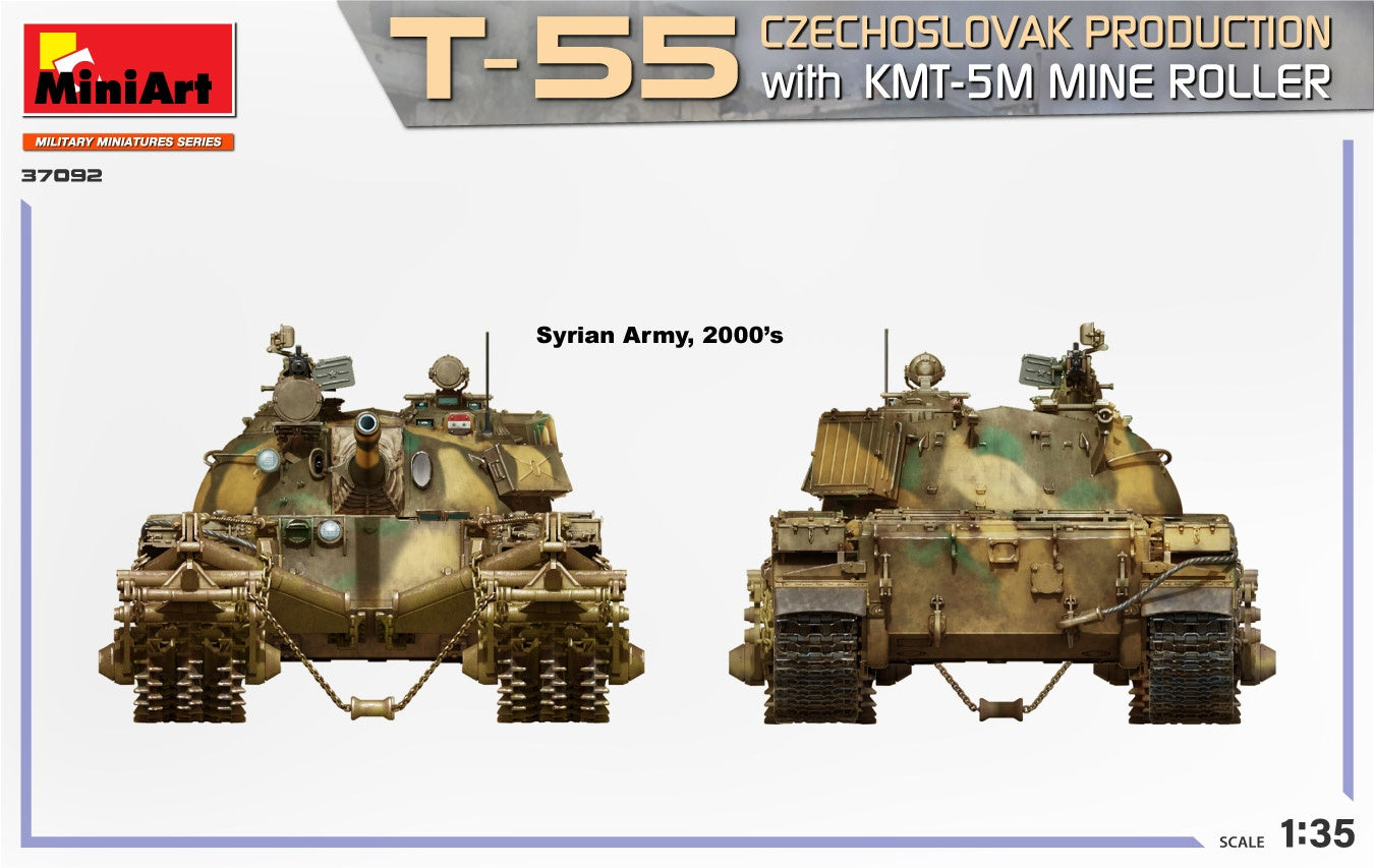 Miniart 1/35 T-55 Czechoslovak Production With KMT-5M Mine Roller | 4820183314468