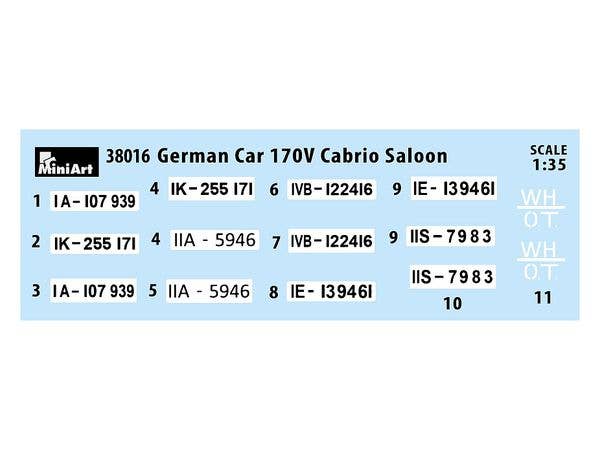 MiniArt German Car 170V Cabrio Saloon | 4820183312693