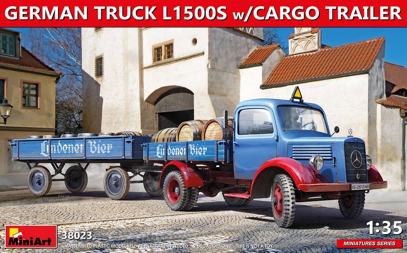 Miniart 1/35 German Truck L1500S with Cargo Trailer | 4820183313805