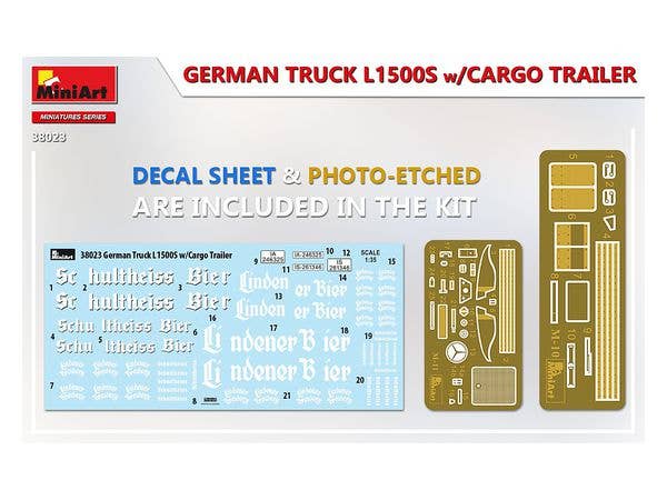 Miniart 1/35 German Truck L1500S with Cargo Trailer | 4820183313805