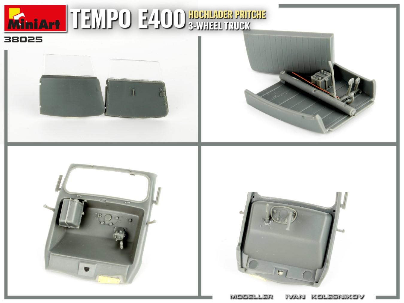 Miniart 1/35 Tempo E400 Hochlader Pritsche 3-Wheel Truck | 4820183314475