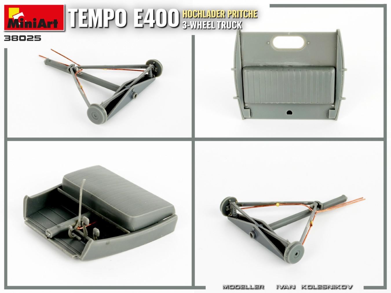 Miniart 1/35 Tempo E400 Hochlader Pritsche 3-Wheel Truck | 4820183314475