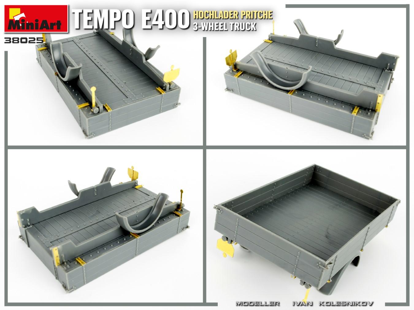 Miniart 1/35 Tempo E400 Hochlader Pritsche 3-Wheel Truck | 4820183314475