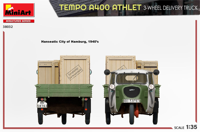 MiniArt 1/35 Tempo A400 Athlet 3-Wheel Delivery Truck