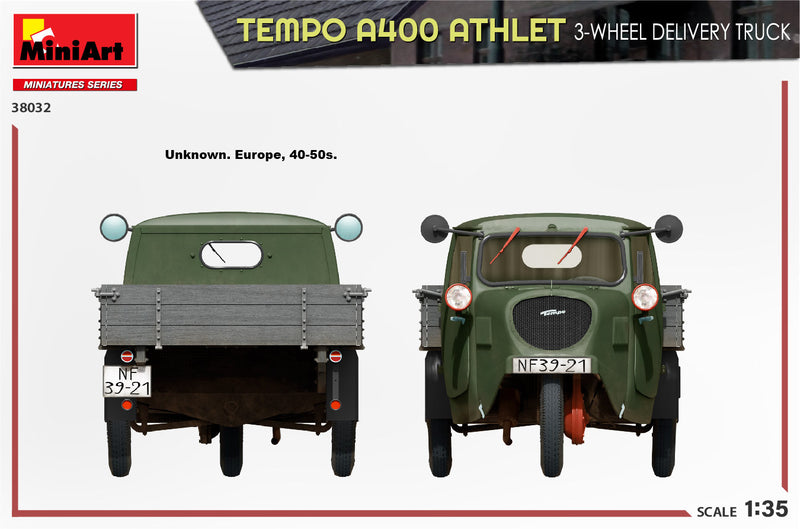 MiniArt 1/35 Tempo A400 Athlet 3-Wheel Delivery Truck