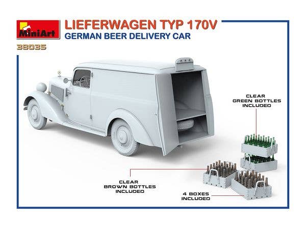 MiniArt 1/35 Lieferwagen Typ 170V German Beer Delivery Car | 4820183312563