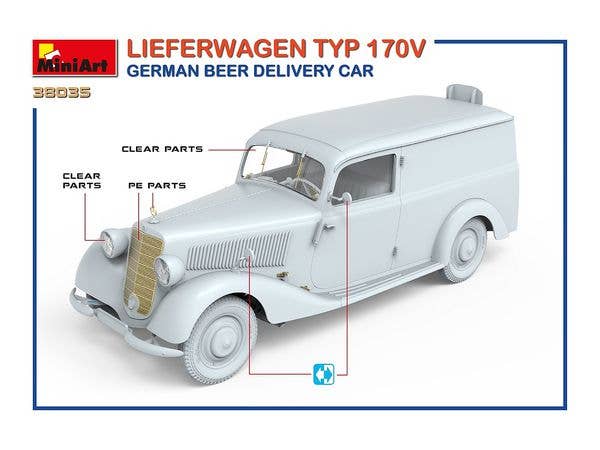 MiniArt 1/35 Lieferwagen Typ 170V German Beer Delivery Car | 4820183312563