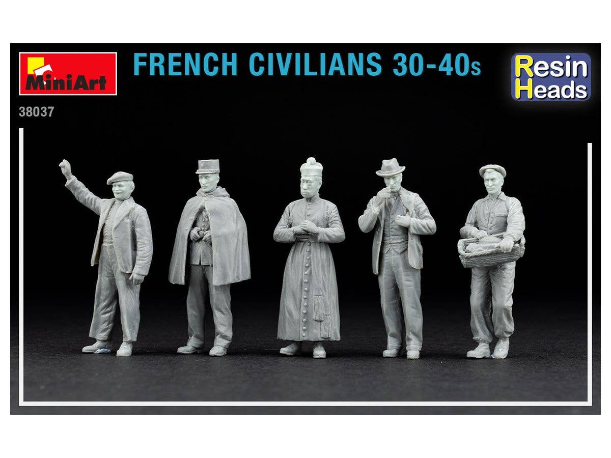 MiniArt 1/35 French Civilians '30-'40s. Resin Heads | 4820183313256