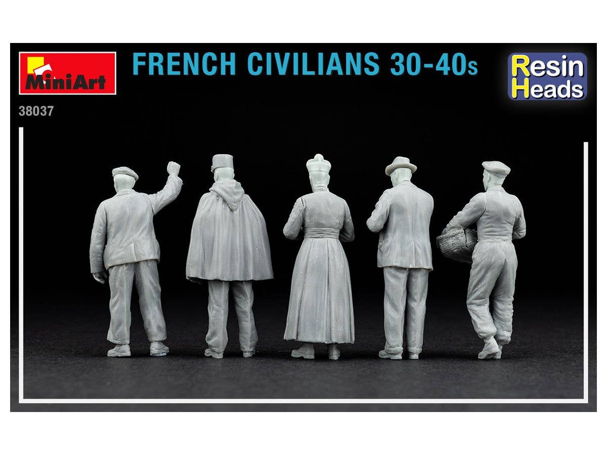 MiniArt 1/35 French Civilians '30-'40s. Resin Heads | 4820183313256