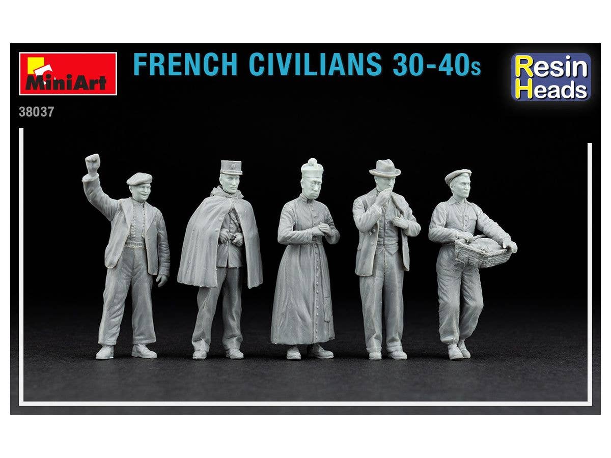 MiniArt 1/35 French Civilians '30-'40s. Resin Heads | 4820183313256