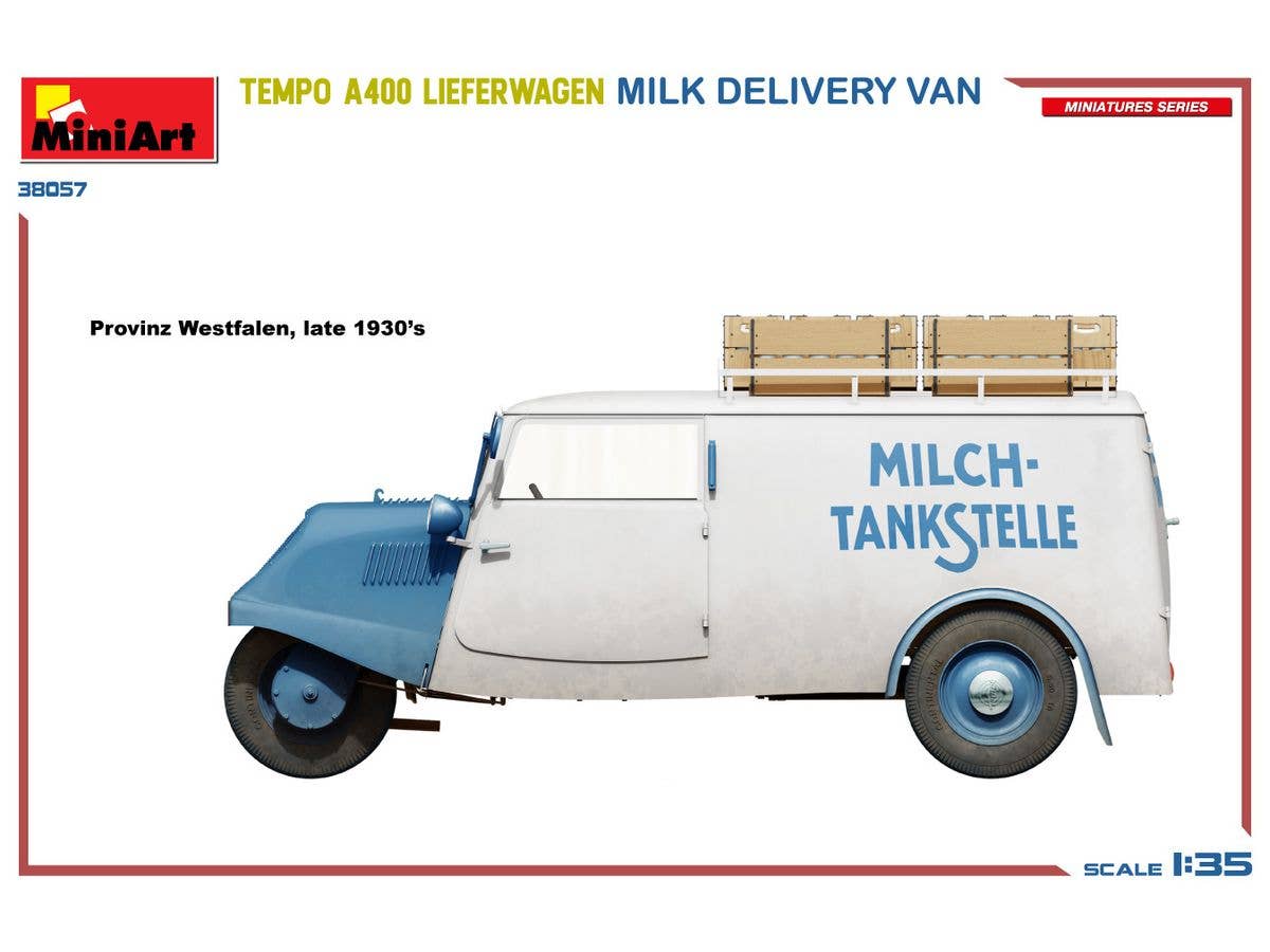 MiniArt 1/35 Tempo A400 Lieferwagen. Milk Delivery Van | 5905090346722