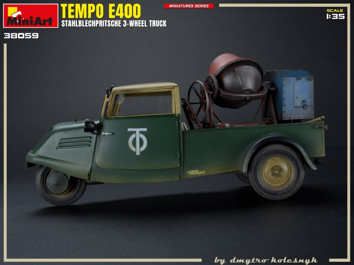 Miniart 1/35 Tempo E400 StahlblechPritsche 3-Wheel Truck | 5905090346388
