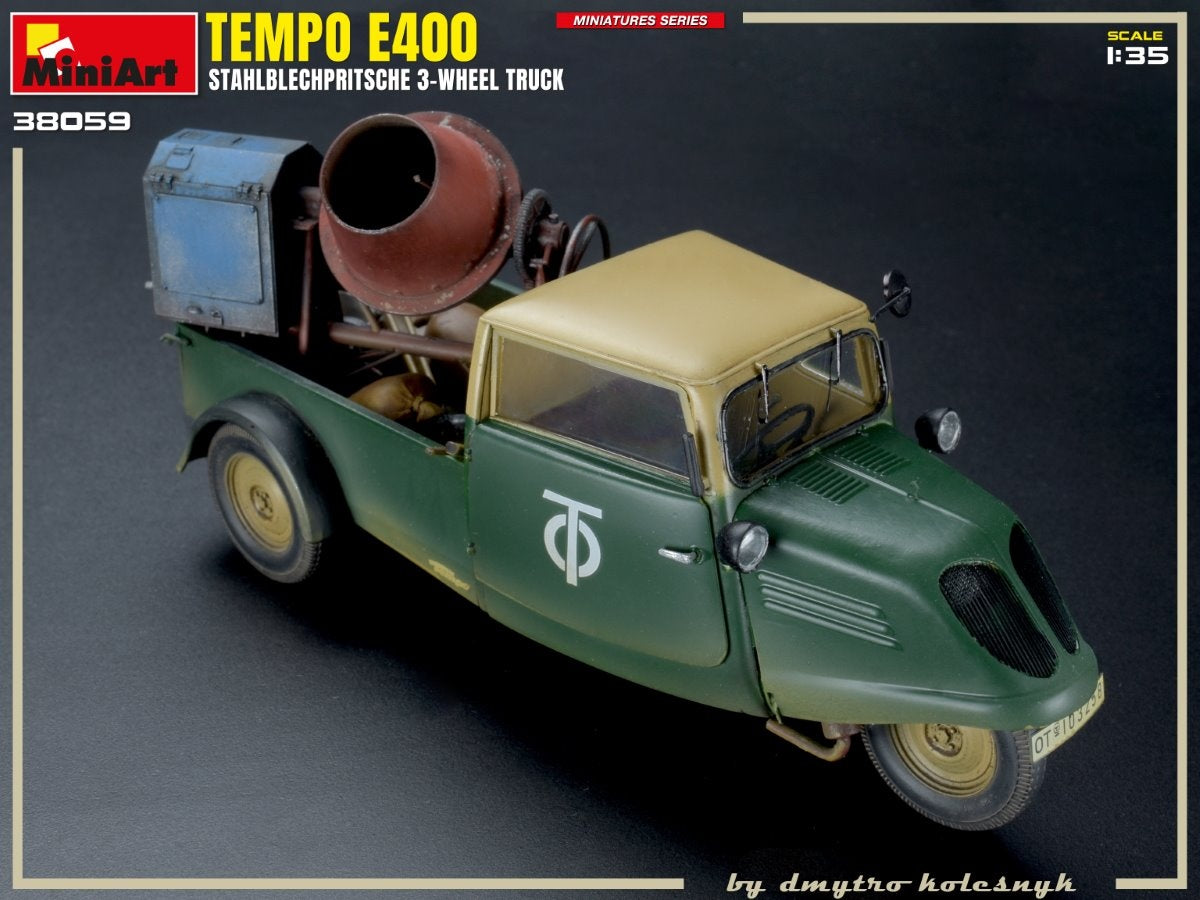 Miniart 1/35 Tempo E400 StahlblechPritsche 3-Wheel Truck | 5905090346388