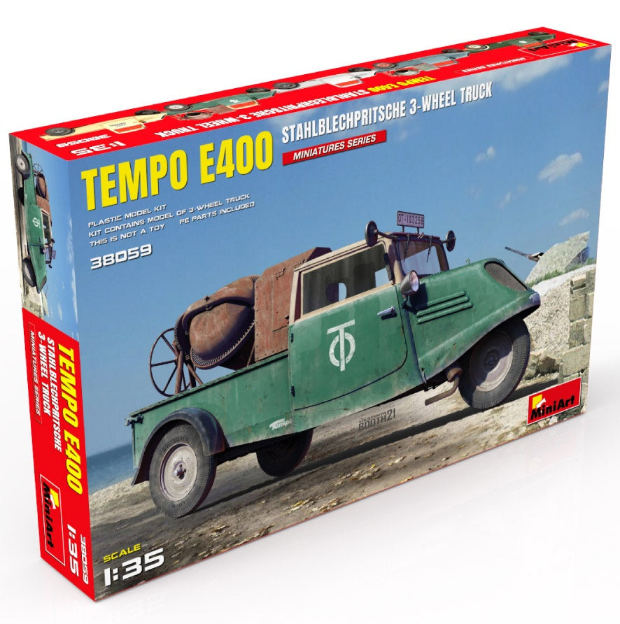 Miniart 1/35 Tempo E400 StahlblechPritsche 3-Wheel Truck | 5905090346388