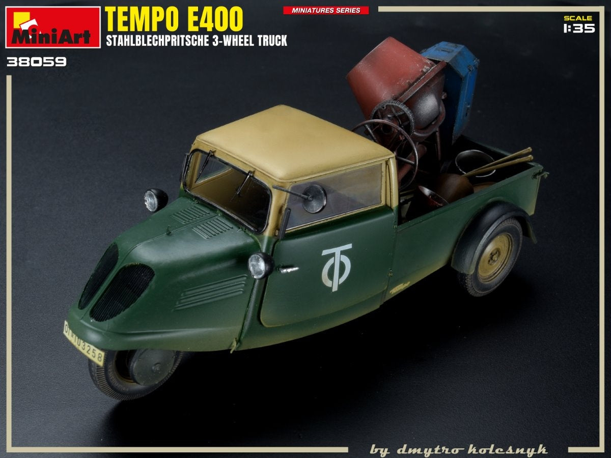 Miniart 1/35 Tempo E400 StahlblechPritsche 3-Wheel Truck | 5905090346388