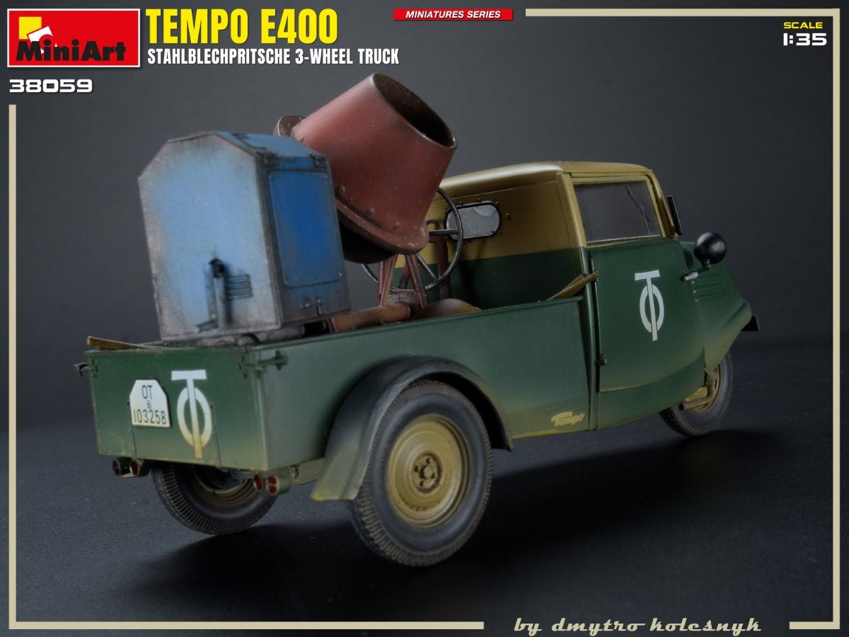 Miniart 1/35 Tempo E400 StahlblechPritsche 3-Wheel Truck | 5905090346388