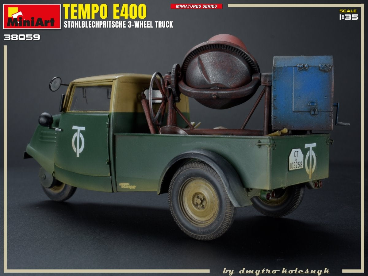 Miniart 1/35 Tempo E400 StahlblechPritsche 3-Wheel Truck | 5905090346388