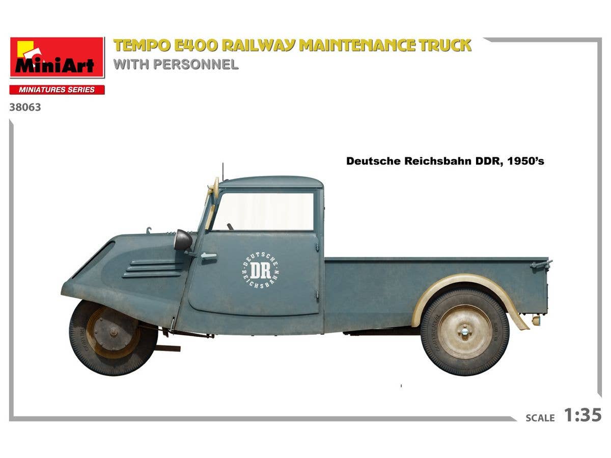 MiniArt 1/35 Tempo E400  Railway Maintenance Truck with Personnel | 5905937497228
