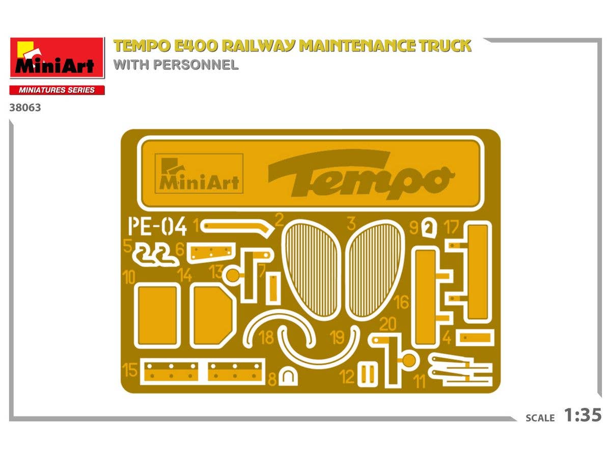 MiniArt 1/35 Tempo E400  Railway Maintenance Truck with Personnel | 5905937497228
