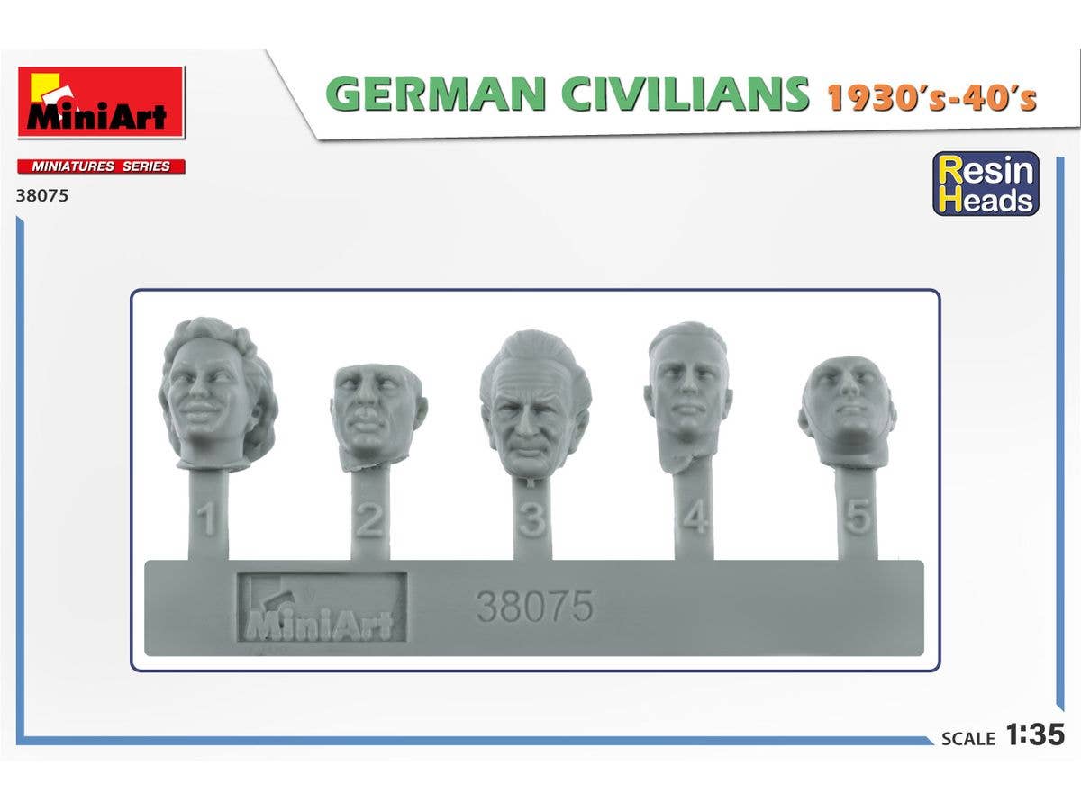 Miniart 1/35 German Civilians 1930-40s. Resin Heads | 5905090346517