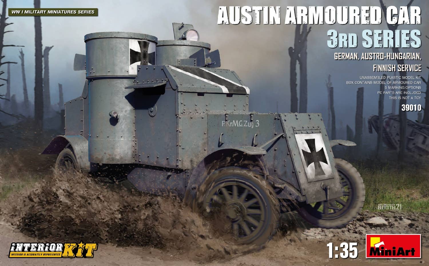 MiniArt 1/35 Austin Armoured Car 3rd Series: German, Austro-Hungarian, Finnish Service. Interior Kit | 4820183313904