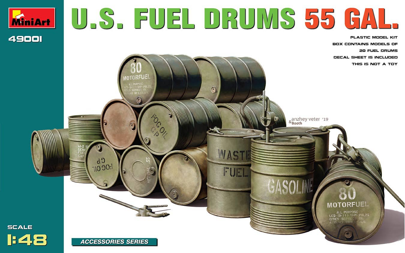 MiniArt 1/48 U.S. Fuel Drums 55 Gal. | 5905090346449