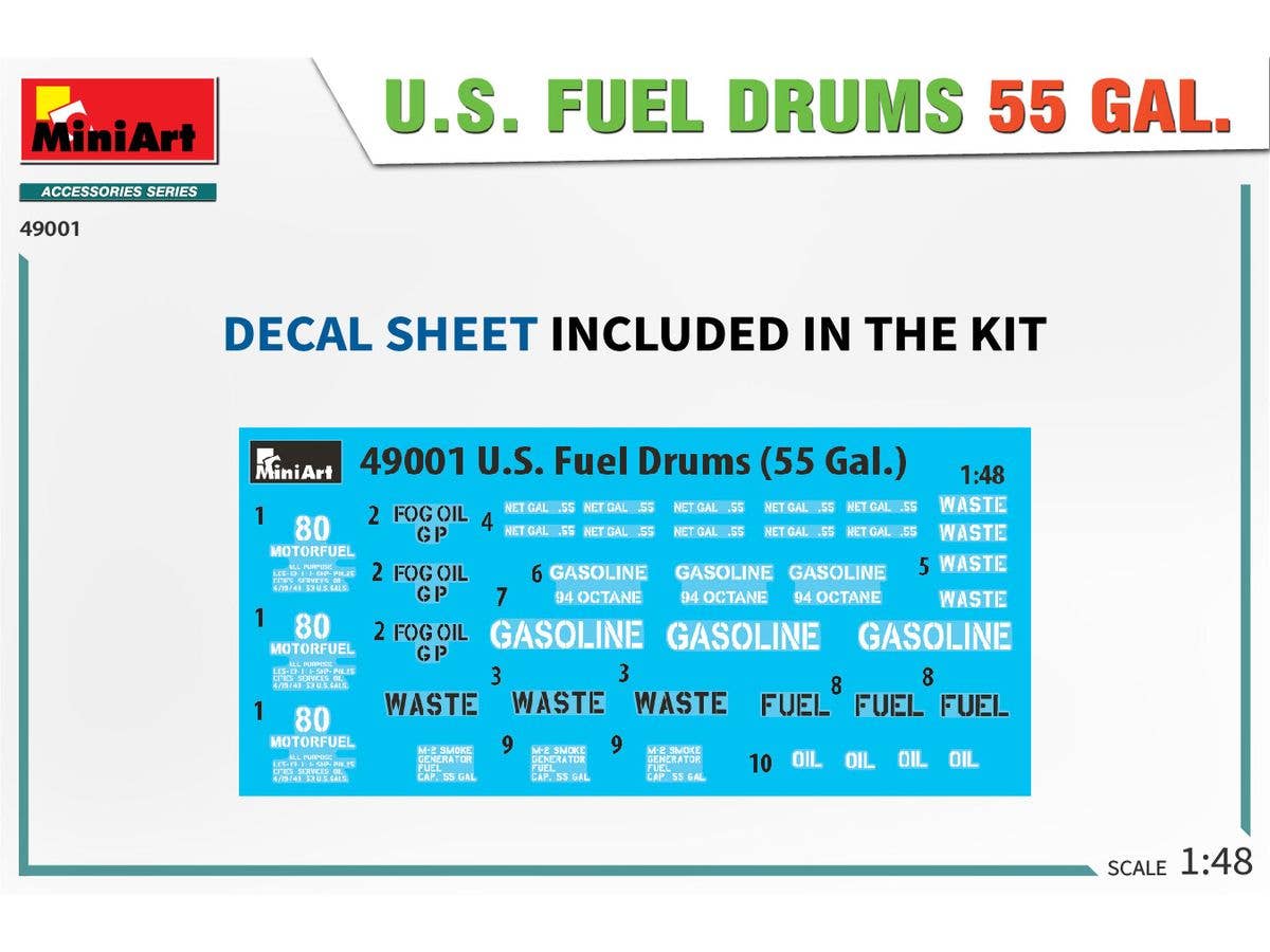 MiniArt 1/48 U.S. Fuel Drums 55 Gal. | 5905090346449
