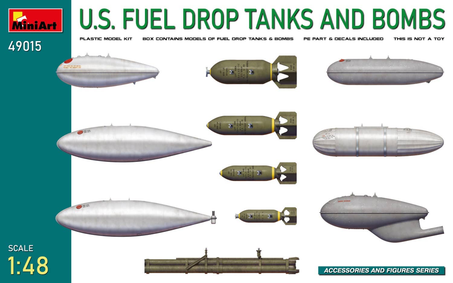 MiniArt 1/48 U.S. Fuel Drop Tanks and Bombs | 5905937497495