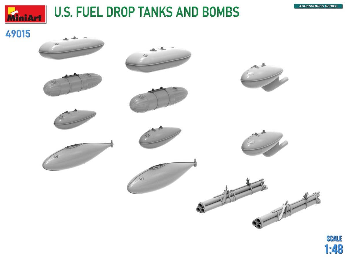 MiniArt 1/48 U.S. Fuel Drop Tanks and Bombs | 5905937497495