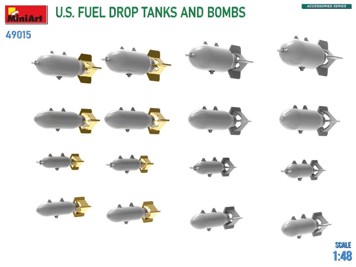 MiniArt 1/48 U.S. Fuel Drop Tanks and Bombs | 5905937497495