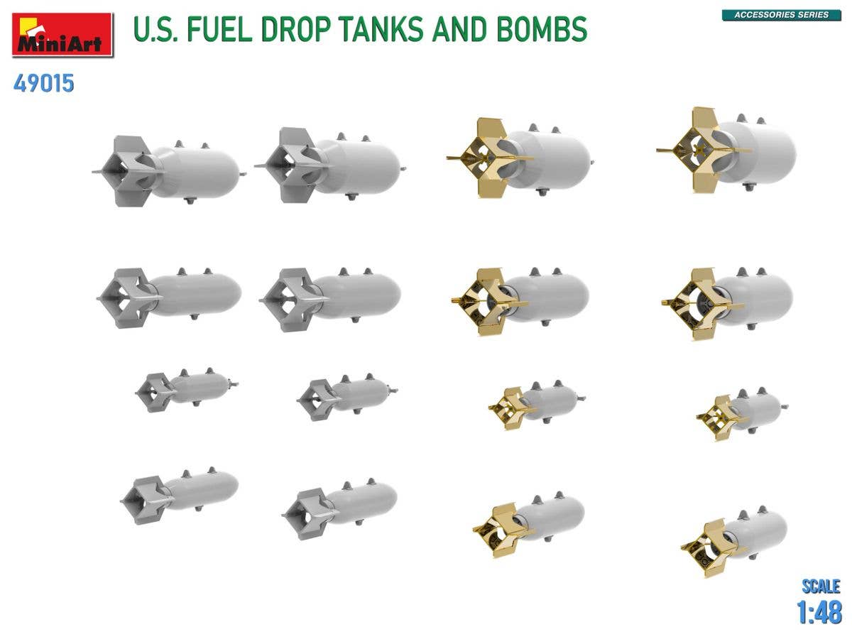 MiniArt 1/48 U.S. Fuel Drop Tanks and Bombs | 5905937497495