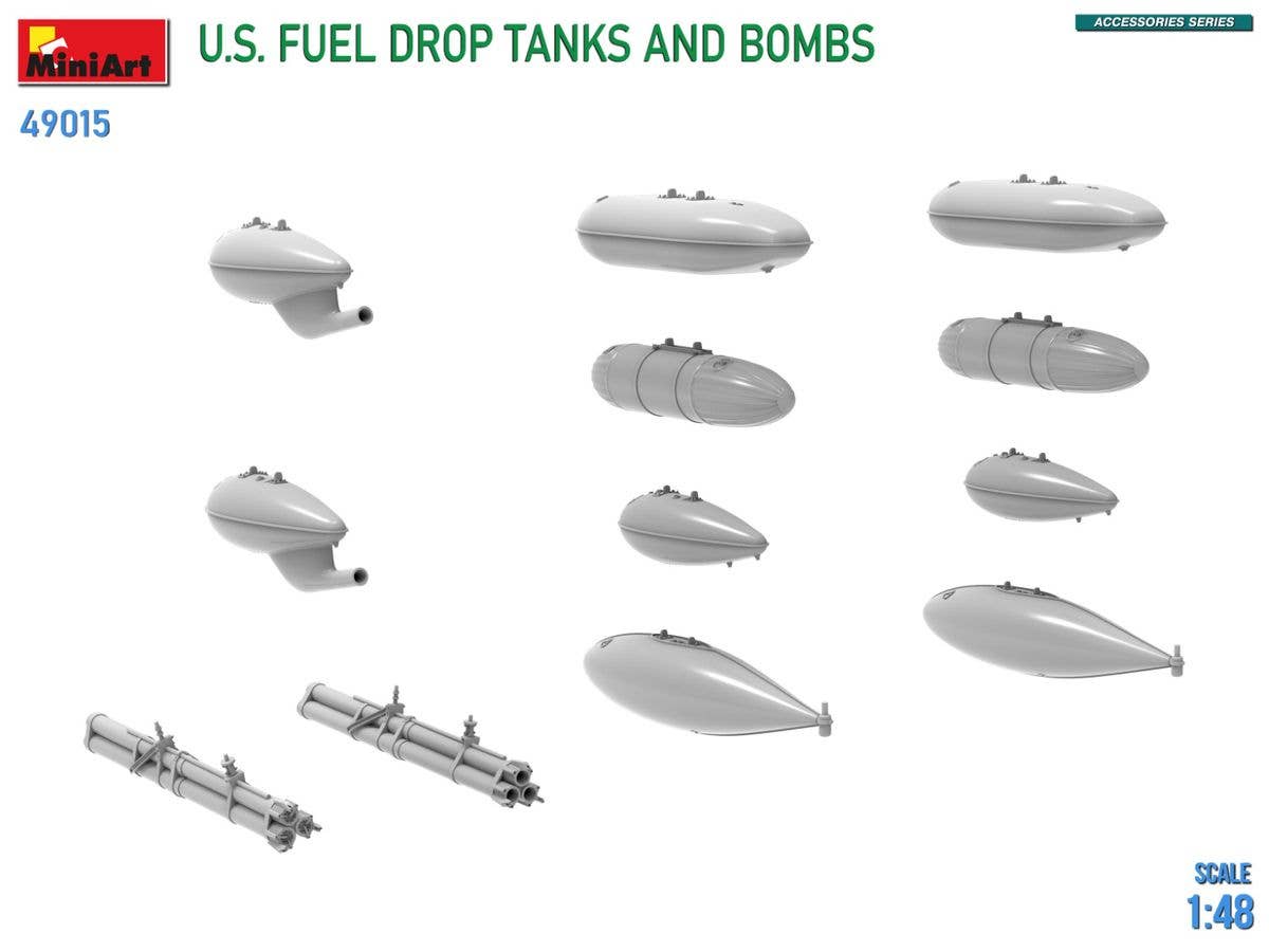 MiniArt 1/48 U.S. Fuel Drop Tanks and Bombs | 5905937497495