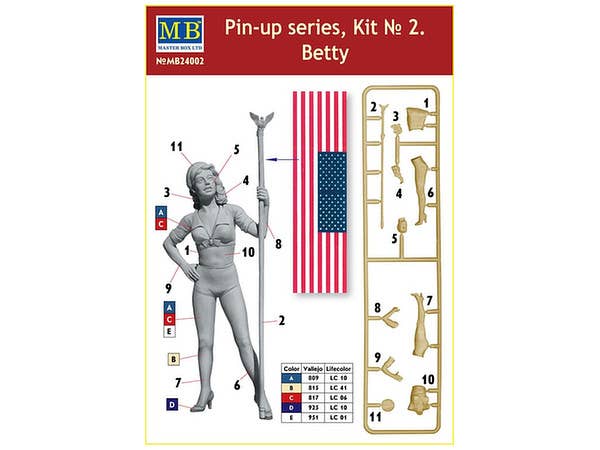 MASTER BOX 1/24 Pin-up series, Kit No. 2. Betty | 4820113081330