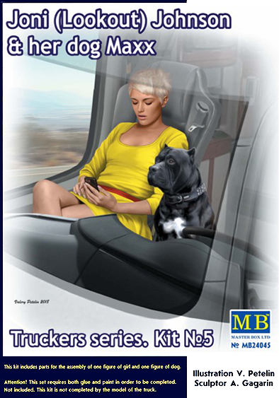MASTER BOX 1/24 Truckers series. Joni (Lookout) Johnson & her dog Maxx | 4820113081484