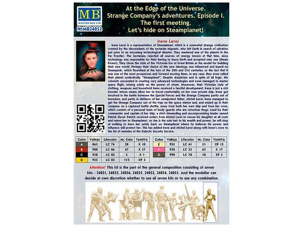 MASTER BOX 1/24 At the Edge of the Universe. Strange Company's adventures. Episode I. The first meeting. Irene Leroi. Lets hide on Steamplanet | 4820113081958